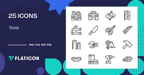 Tools Icon Pack | Black outline | 25 .SVG Icons