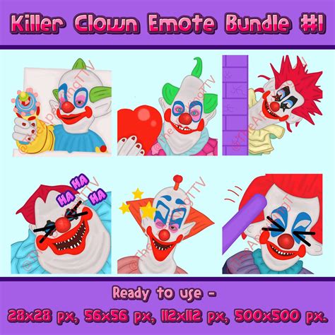 Killer Clowns Emote Bundle 1, Twitch Emote, Kick Emote, Discord Emote ...