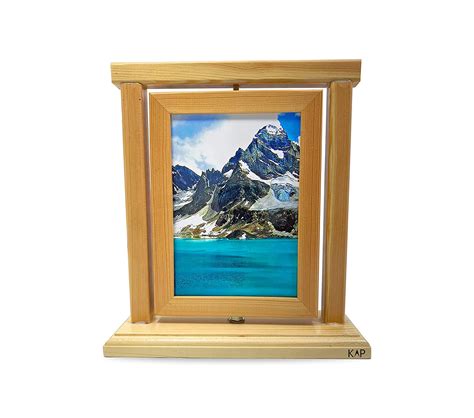 KAP Pinewood Rotating Photo Frame for Tabletop/Desk (5” X 7”) : Amazon ...