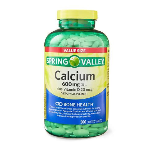 Spring Valley Calcium + Vitamin D Supplement, 600mg, India | Ubuy