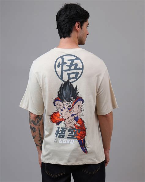 Dragon Ball Z: Goku Anime Printed Pure Cotton Brown Oversized Tshirt F ...