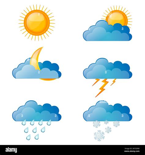 illustration of types of weather on white background Stock Vector Image & Art - Alamy