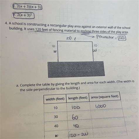 A school is constructing a rectangular play area against an exterior ...