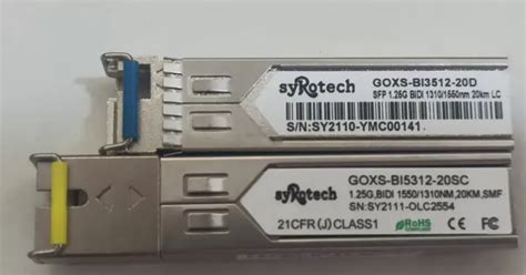 Syrotech 1.25G Bidi SFP 20 KM (1 Pair)-GOXS Bi3512-20D andGOXS-Bi5312-20D)
