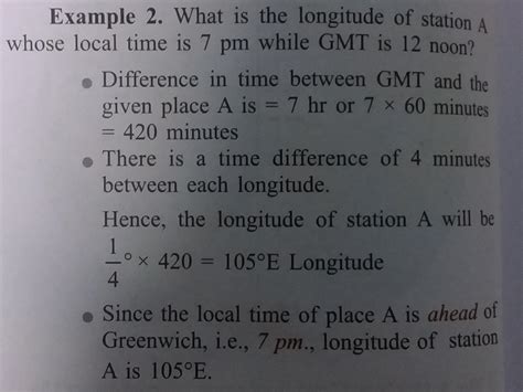 what is the longitude of station a whose local time is 7:00 p.m. why ...