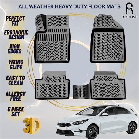 Floor Mats Liners For Kia Forte 2018-2024 All Weather Heavy Duty 3D Car ...
