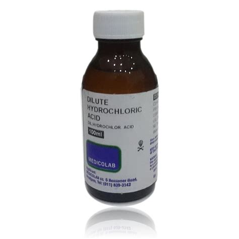 Dilute Hydrochloric Acid (100ml) - MedicoLab