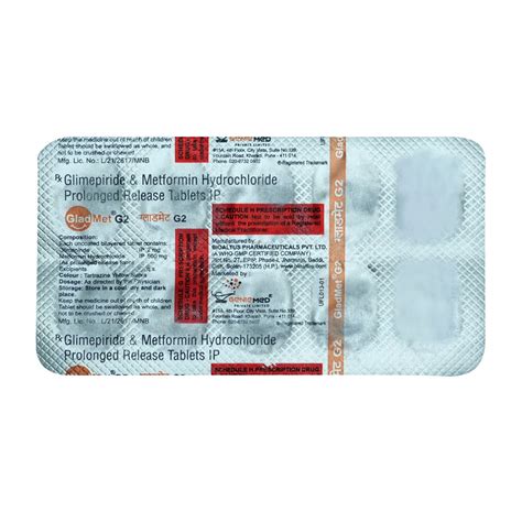 Gladmet G2 Tablet | Uses, Side Effects, Price | Apollo Pharmacy