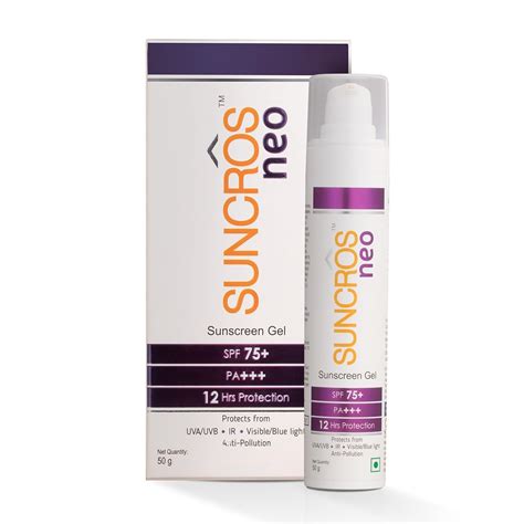 Sunpharma Suncros Neo Generation Sunscreen Gel, SPF 75+ & PA+++, 12 ...