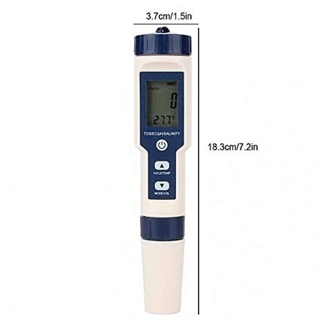 EZ9909 pH/TDS/EC/Salinity/Temperature 5-in-1 Pen-type Digital Water ...