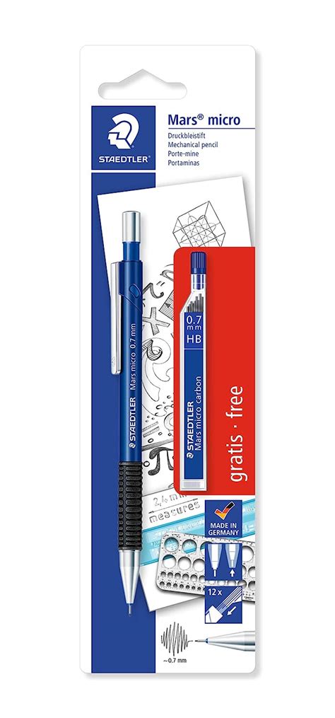 Staedtler Mars Micro 775 0.7Mm Mechanical Pencil With 1 Lead Tube|Black ...