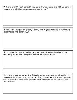 Adding Up to Four 2-Digit Numbers 的图像结果