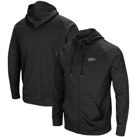 Men's Colosseum Black Arkansas Razorbacks Blackout 3.0 Tonal Raglan ...