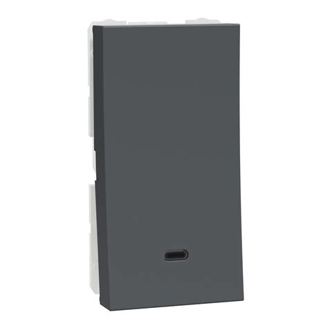 Buy Switch, Miluz Lara, 16A, 1 way, indicator, 1 module, anthracite ...