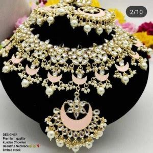 officiallkarts Alloy Gold-plated Beige Jewellery Set Price in India ...