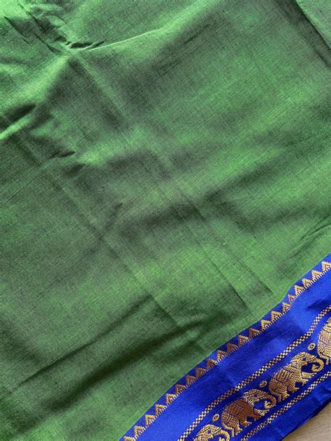 Elephant Border Narayanpet Mercerized Cotton Saree -20867 – Fabk-in