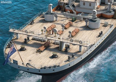 RMS Titanic - Various closeups of the Stern Area