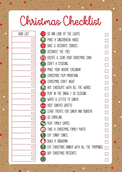 Christmas Checklist Template | Christmas Checklist Inside Christmas ...