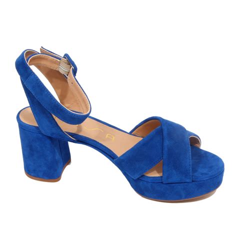 G4618 sandalo donna UNISA bluette suede sandal shoe woman