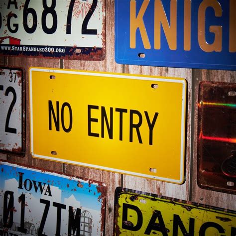 Number Plates wall sign - No Entry — eazy wagon