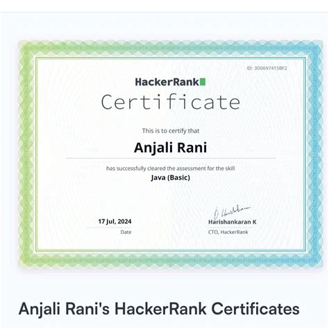Image result for Java Programming Certificate From HackerRank