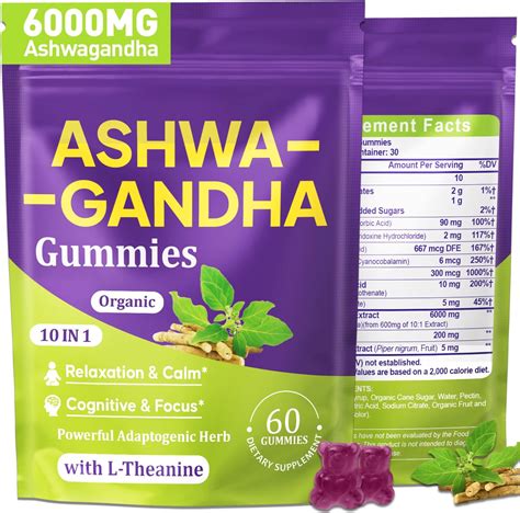 Amazon.com: Ashwagandha Gummies - 10 in 1 Organic Ashwaganda Gummies ...