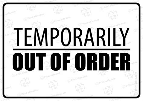 11 Free Out Of Order Sign Printable | PRINT-ABLE