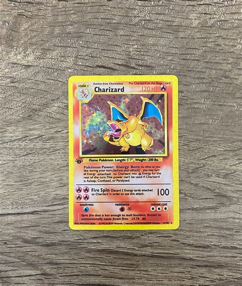 1999 Charizard 1st Edition Base Set Shadowless Holographic Proxy Card ...