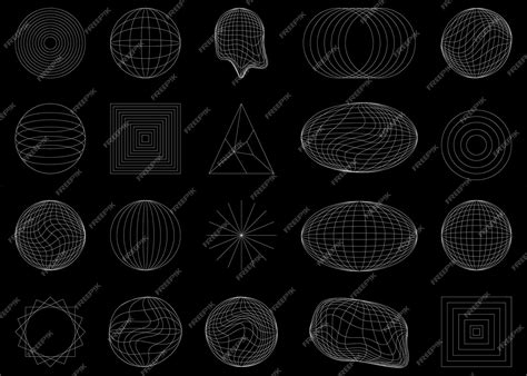 Retrofuturistic geometry design elements | Premium Vector