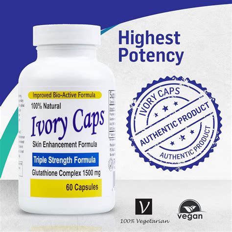 Buy Ivory Caps - Maximum Potency 1500 mg Glutathione Skin Whitening ...
