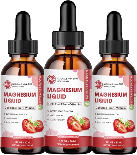Amazon.com: Magnesium Glycinate Liquid Drops, Pure Magnesium Glycinate 400mg for Bone, 6X High ...