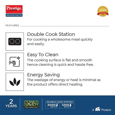 Prestige PDIC 3.0 Double Induction Cooktop(3200W, Black, 2 Burner Indu