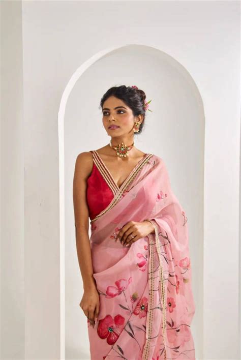 Kc 150 Flower Printed Organza Party Wear Saree Collection