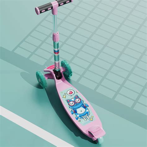 Kids Scooter with Broad Wheels (Pink/Blue) – Lifelong Online