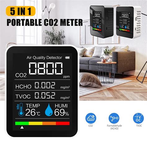 5 in1 CO2 Meter Temperature Humidity Air Quality India | Ubuy