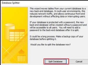 Image result for Access Split Database