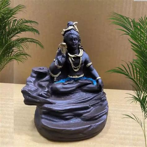 Mahadev Adiyogi Statue Conce Incense Holder Idol & God Polyresin Smoke ...