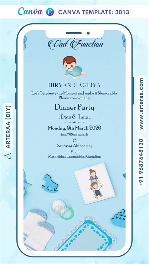 Digital Vad Function Invitation Of Indian Family In English Language W ...