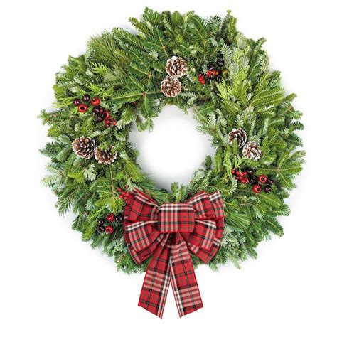 Brookdale Treeland Nurseries 28-in Real Fraser Fir Christmas Wreath ...