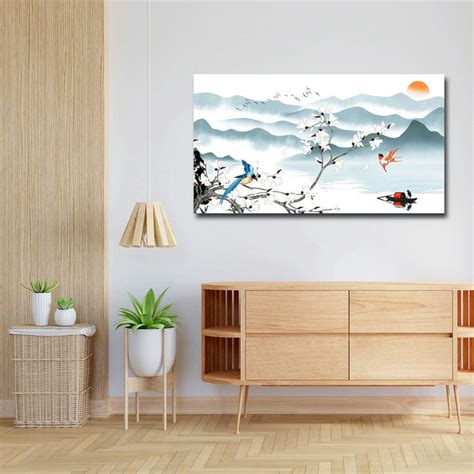 Canvas Painting - Red Boat Birds Flying – SkinsLegend