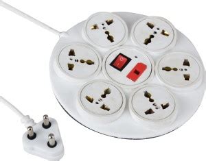 ACUTAS Extension Switch Board with stick 6 Socket for 2 miter Wire 6 ...