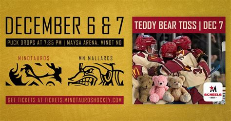 Minotauros VS Mallards | Teddy Bear Toss! , Maysa Arena, Minot, 7 ...