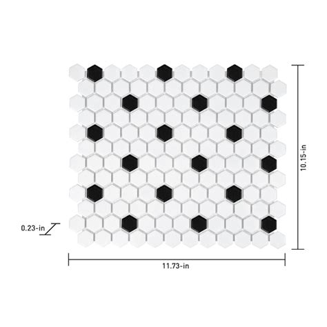 Satori Hudson Brilliant White and Black 10-in x 12-in Matte Porcelain ...
