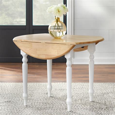 Simple Living Two-tone 40-inch Rubberwood Round Drop-leaf Table - On ...