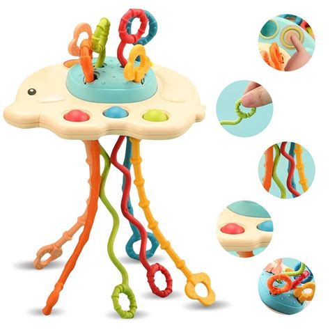 Buy Wembley Montessori Sensory Teething Pull String Toys For 4m +Year ...