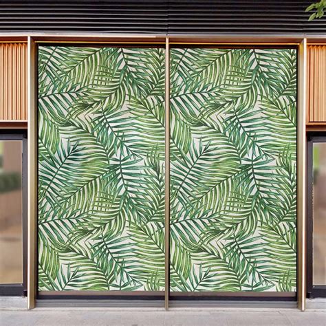 Buy JIXIRUY Light Blocking Film for Home Office Botanical Wild Palm ...