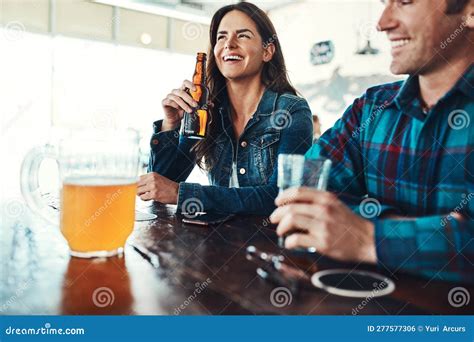 They Prefer Their Dates Chilled. a Happy Young Man and Woman Having ...
