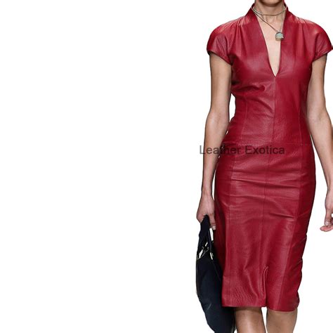 Corporate Red Leather Dress For Women
