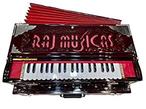 RAJ MUSICAS® Harmonium 9 scale 3 Line Premier Star Reed (Male + Male ...