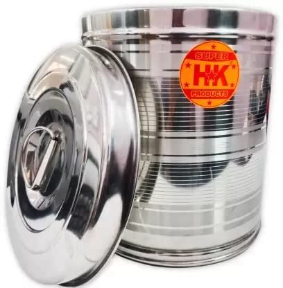 Buy Super HK Stainless Steel Air Tight Atta Tanki/Container/Box/Drum ...